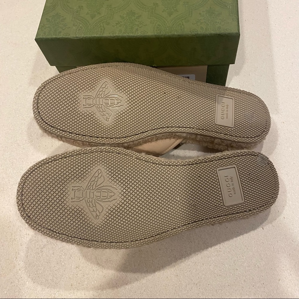 SOLD on RR ⭐️ GUCCI Horsebit Shearling-Lined Leather Mule Flat Slippers NWOT - Picture 11 of 16